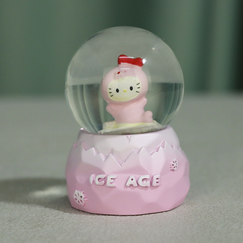 Pop Resin Custom Personalized Snowball Led A Cute Cat In Ice Age Home Decoration