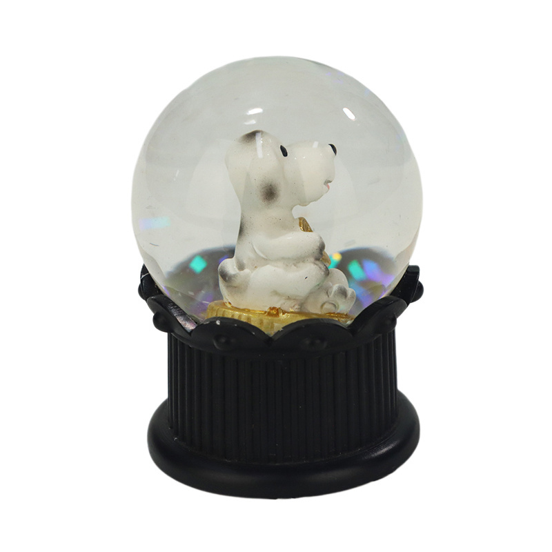 Craft Pop Decor Resin Ball With A Dog Luck Rich Home Decorative Glass Snowball