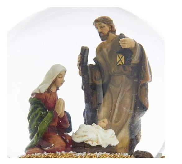 100MM Battery-Operated Resin Musical Nativity Waterglobe Water Globe Snow Globe Ball