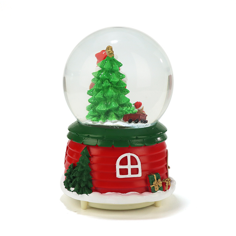 Resin Snowglobe Christmas Tree Decor Snow Globe Snow Globe With Lights And Music