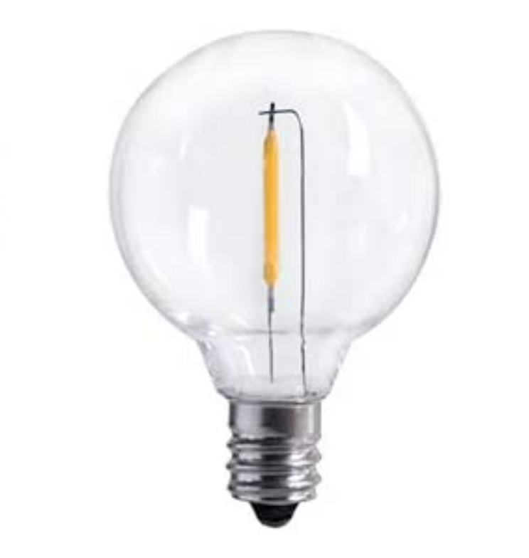 UL E12 120V Edison Filament G40 Shatterproof LED Replacement Bulb for Retro Lighting