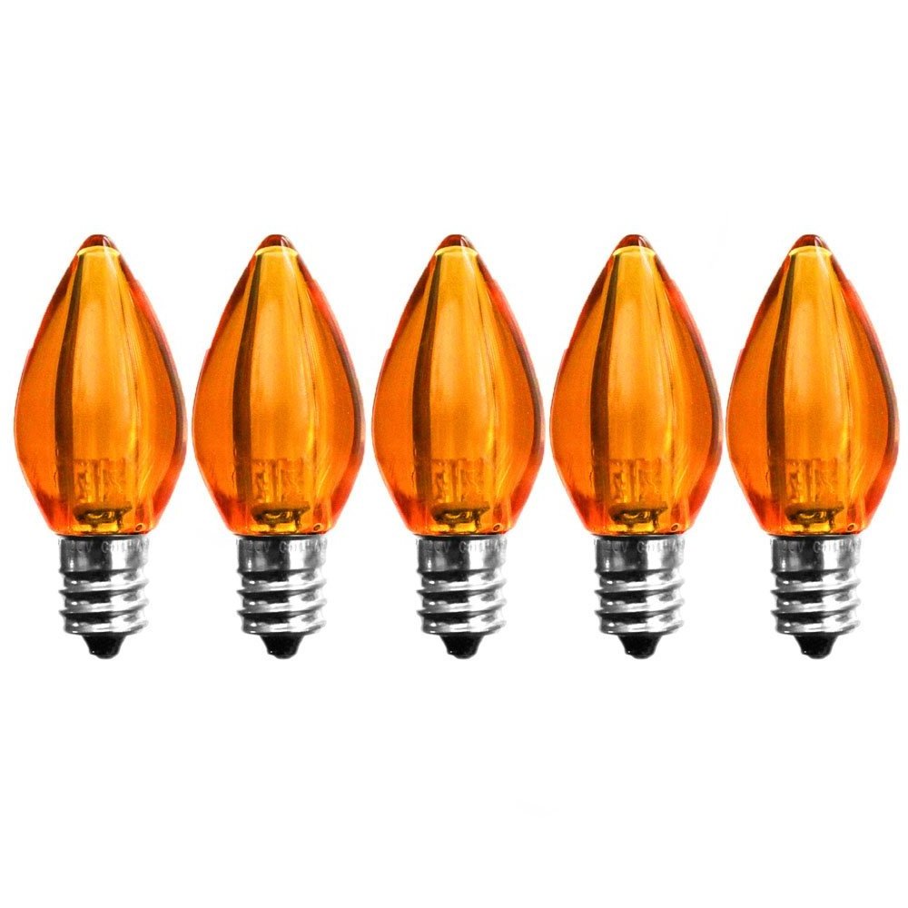 UL LED Smooth C7 Replacement Christmas Light Bulbs for E12 Sockets