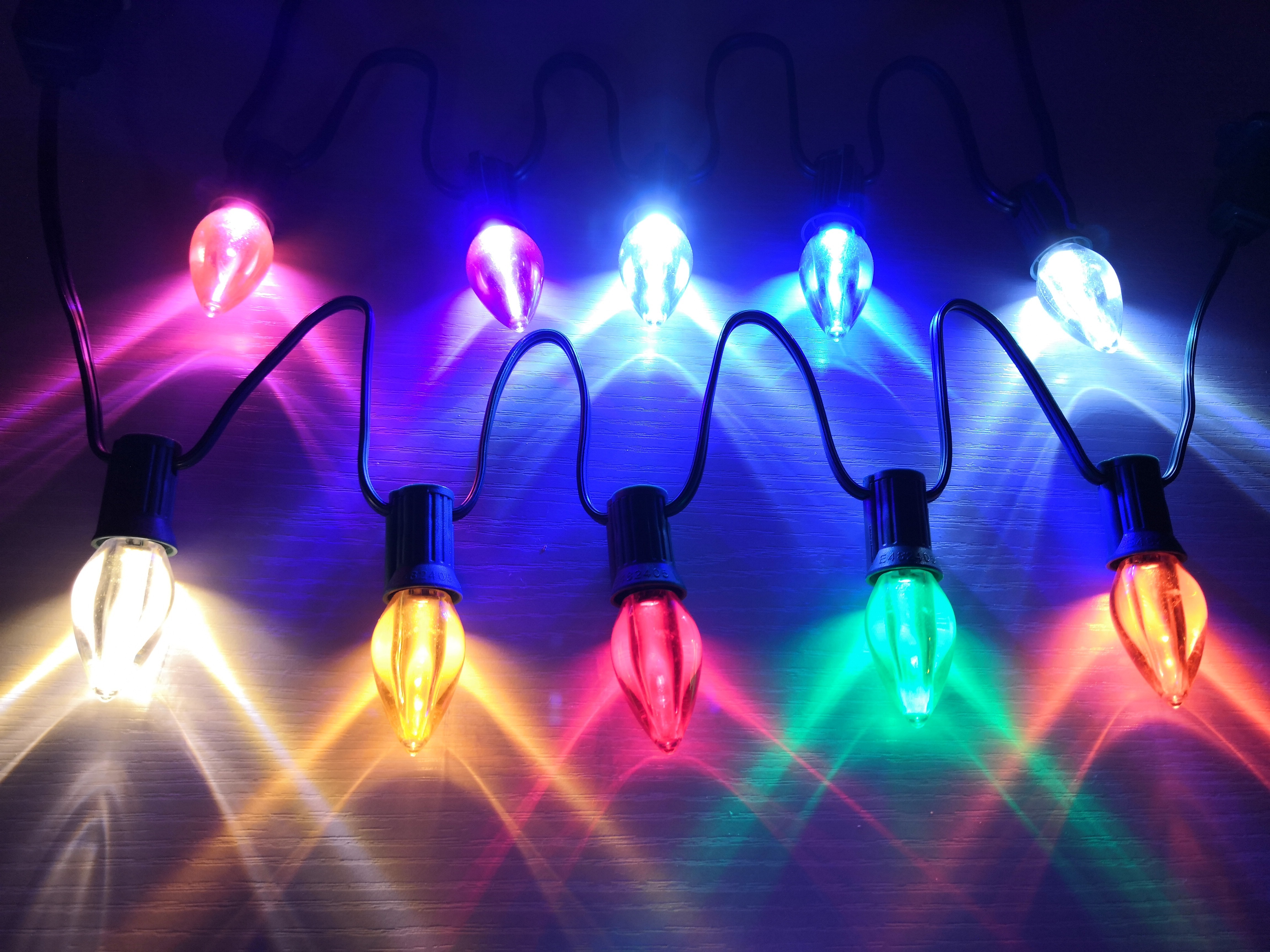 UL LED Smooth C7 Replacement Christmas Light Bulbs for E12 Sockets