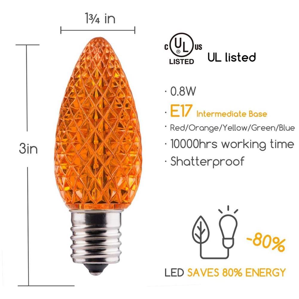 UL Commercial Grade Dimmable LED Replacement C9 Christmas Lights Bulb