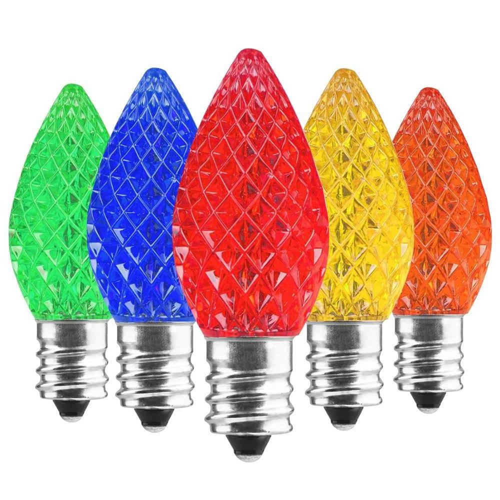 25 Pack LED C7 Multicolor Replacement Christmas Lights Bulbs