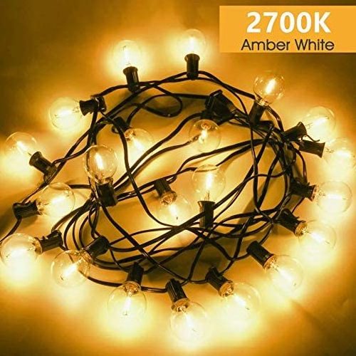 25 Pack G40 LED Replacement Bulb E12 Screw Base LED Globe Light Bulbs for Patio String Lights