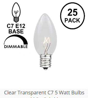 UL C7 C9  Incandescent Bulb for  Christmas String Light