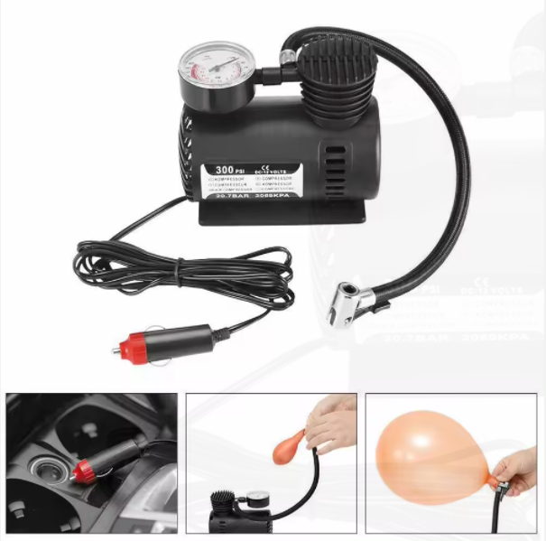 Portable Mini Air Compressor Pump 12V Electric Car Tire Inflator 300 PSI for Bicycles Cars Motorcycles Car air pump