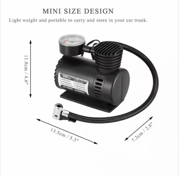 Portable Mini Air Compressor Pump 12V Electric Car Tire Inflator 300 PSI for Bicycles Cars Motorcycles Car air pump