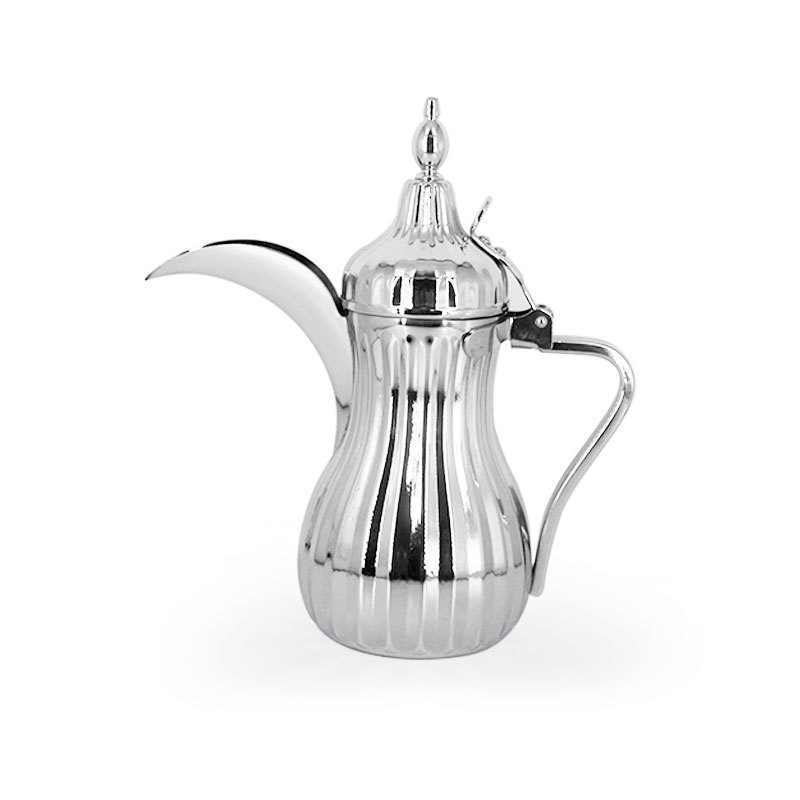 long spout dallah Pour Over Coffee Kettle luxury chrome pleated Turkish Coffee Pot Gooseneck Kettle