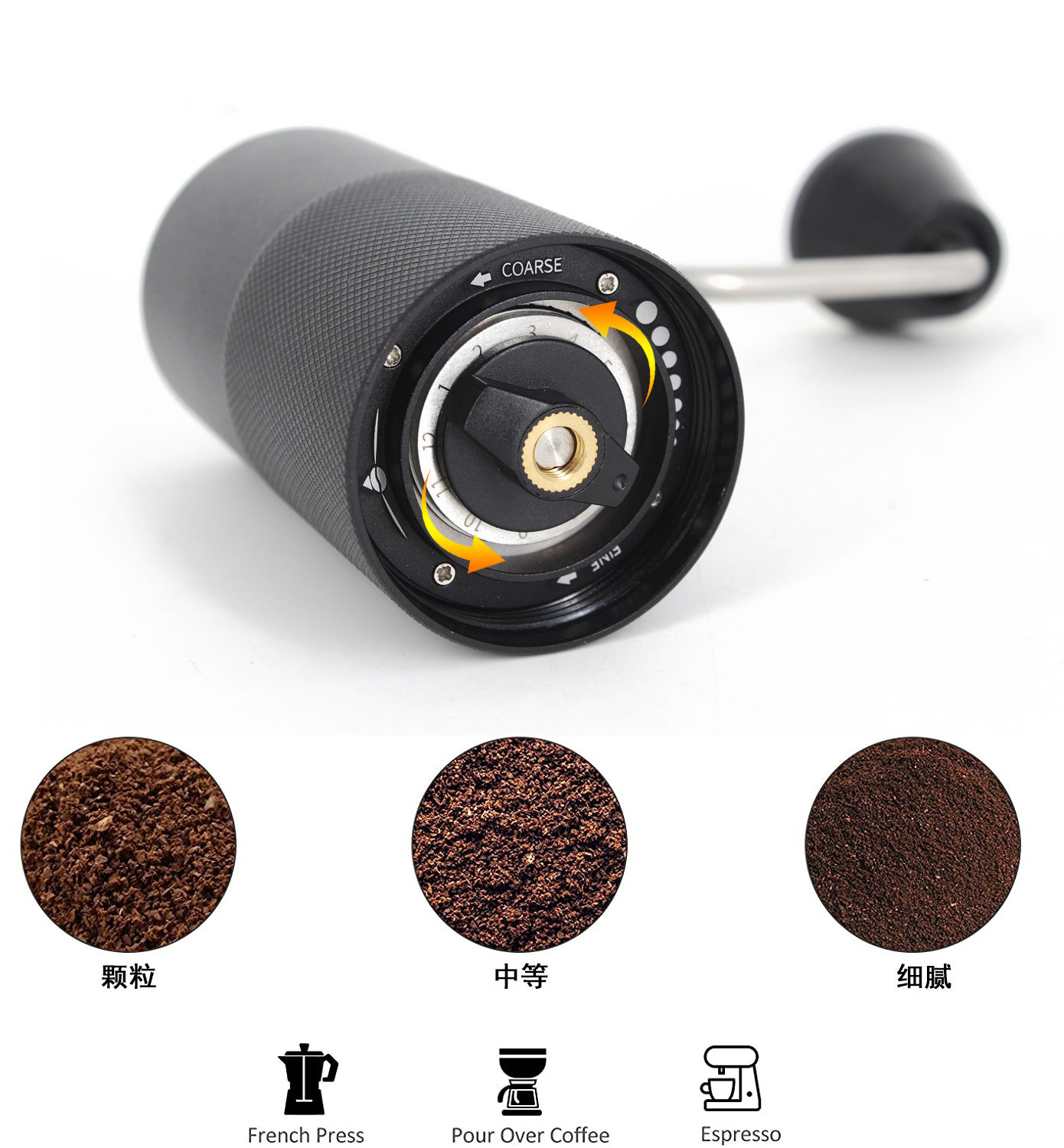 with adjustable coarseness settings burr mill spices mill coffee grinder manual espresso coffee bean grinder