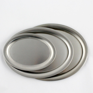 Stainless Steel oval Plate,  Stainless Steel Plates, Reusable Metal Dinner Plates for Outdoor Picnic