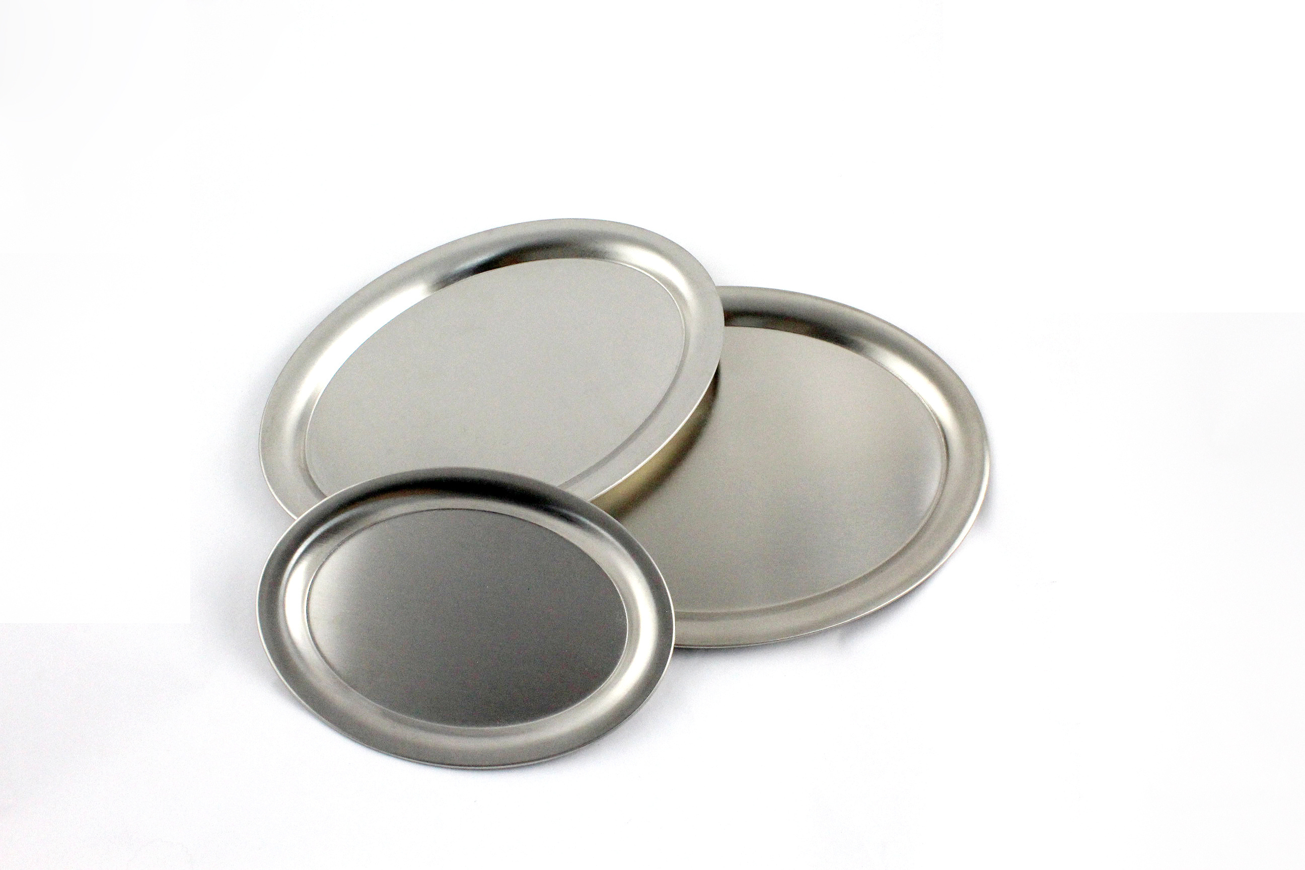 Stainless Steel oval Plate,  Stainless Steel Plates, Reusable Metal Dinner Plates for Outdoor Picnic