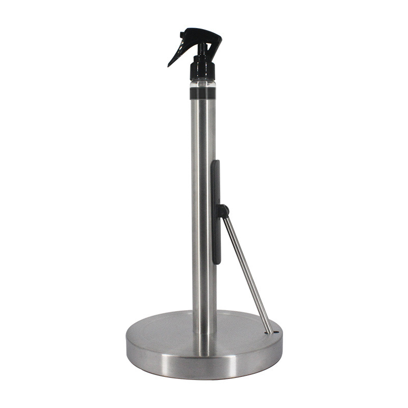 Kitchen tissue Stand Towel Holder stainless steel Countertop Paper Towel Holder with Spray Bottle