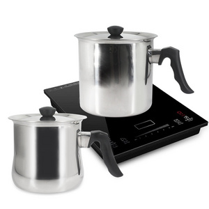 stainless steel Whistling milk pot double wall chocolate melting milk boiling pot candles wax melting pot with lid