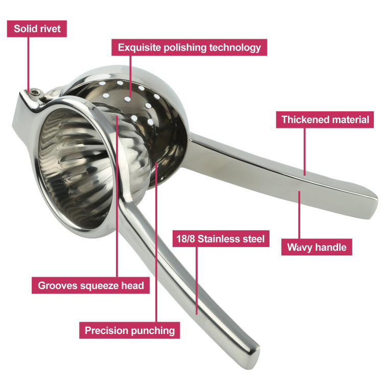 Lemon Squeezer Stainless Steel with Premium Quality Heavy Duty Solid Metal Squeezer Bowl Manual Citrus Press Juicer