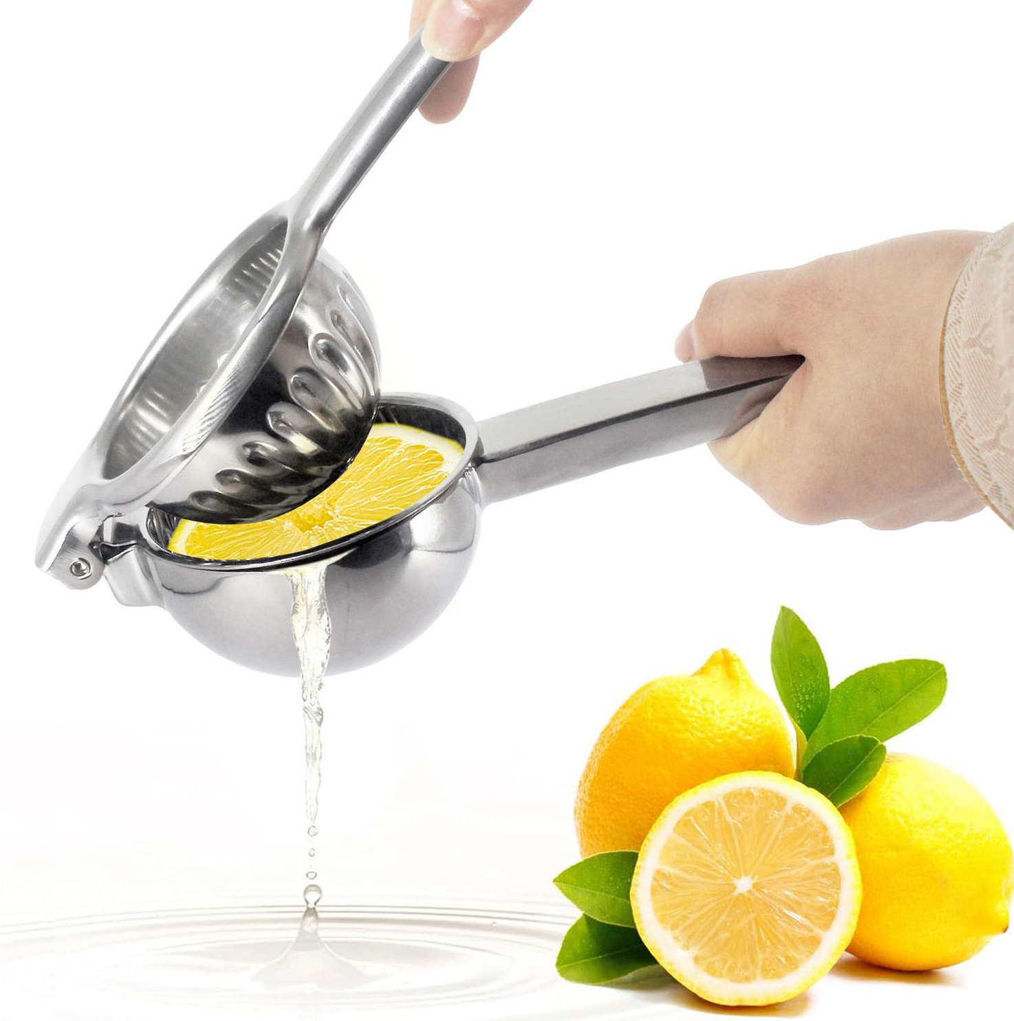 Lemon Squeezer Stainless Steel with Premium Quality Heavy Duty Solid Metal Squeezer Bowl Manual Citrus Press Juicer