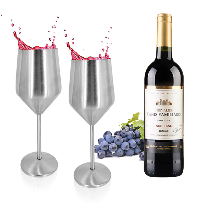 Stemless Wine Glass 400ml Wine Goblet Unbreakable 304 Stainless Steel Red Wine Glass For Party