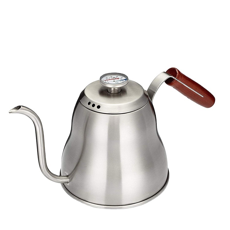 Customized Gooseneck Spout 304 Stainless Steel  Pour Over Coffee Kettle with Air leakage Port lid