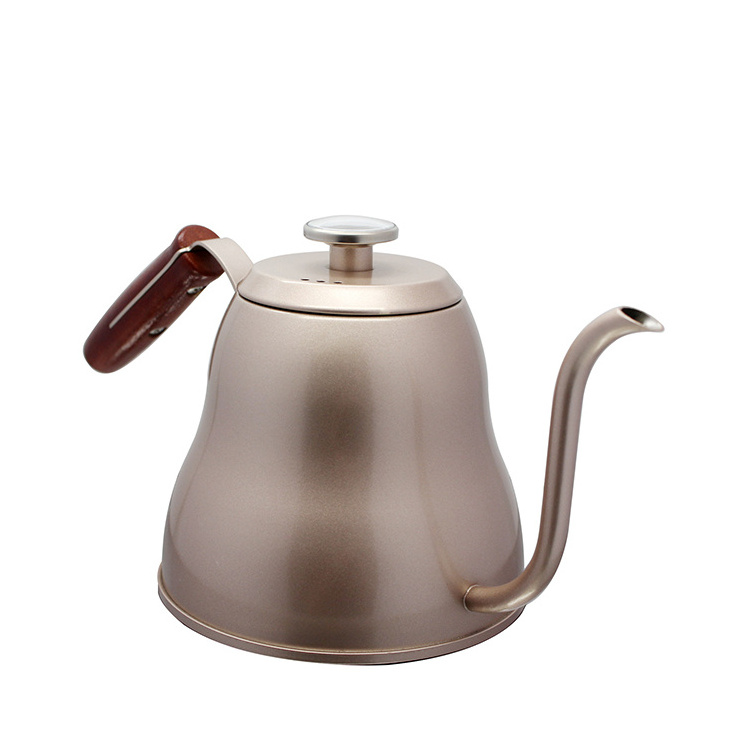 Customized Gooseneck Spout 304 Stainless Steel  Pour Over Coffee Kettle with Air leakage Port lid