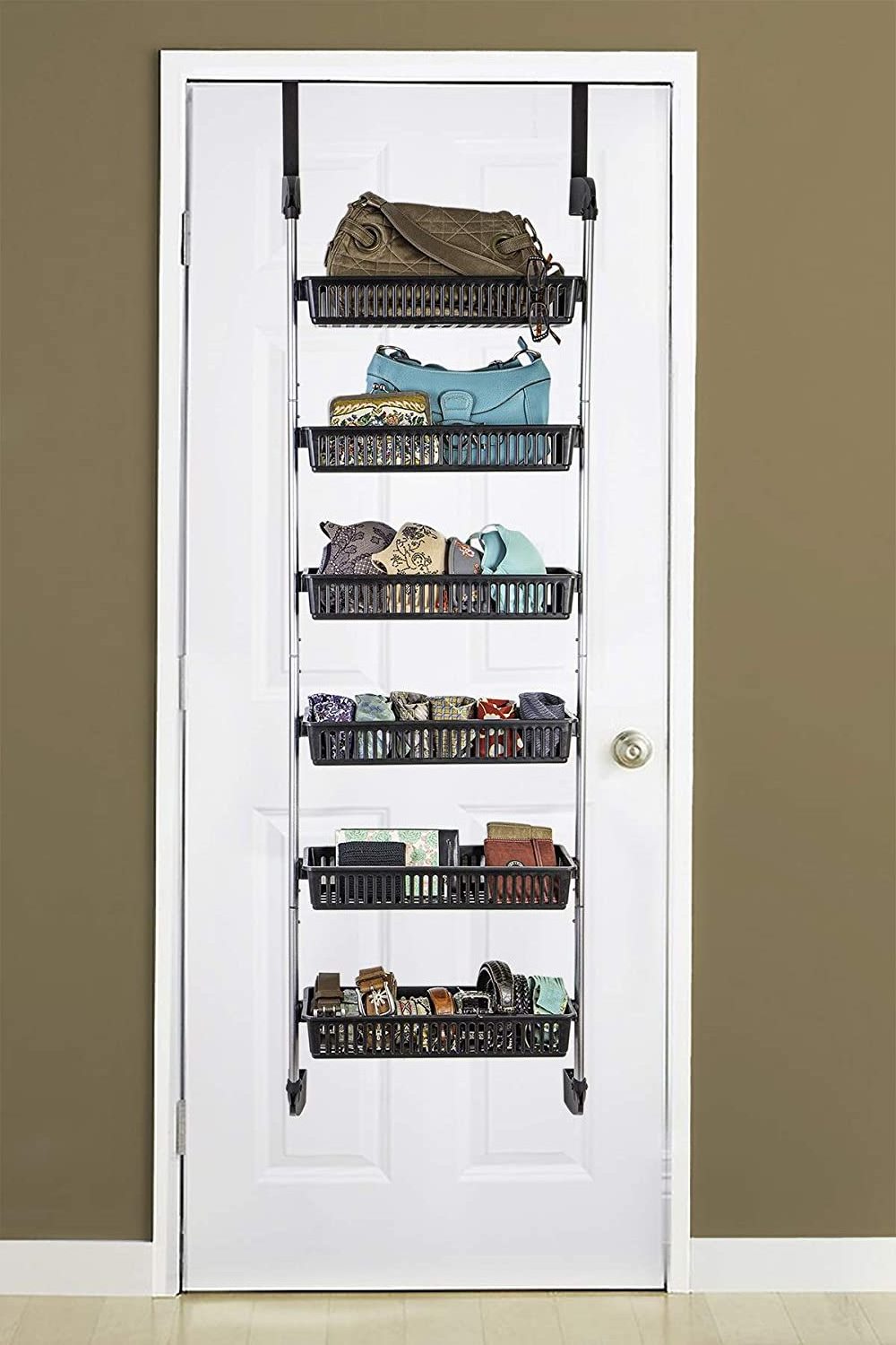 Modern Six Shelvers Over The Door Shoes Sundries Hanging Bathroom Organizer Shower Rack Storage Shelf With Hook