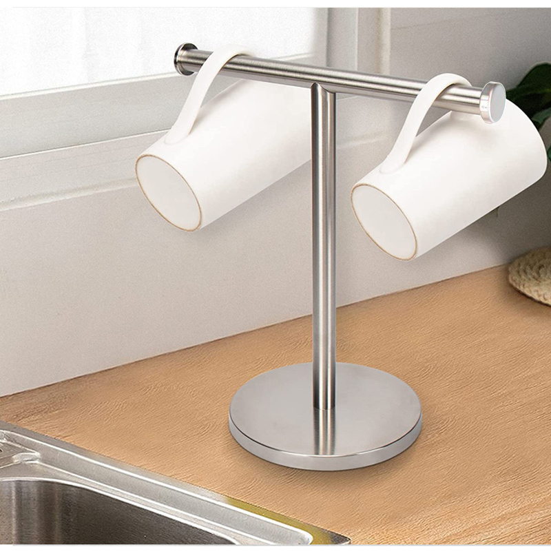 stainless steel Bathroom Towel Rack with Natural Marble Base kitchen T-Shape Standing Hand Paper Towel holder