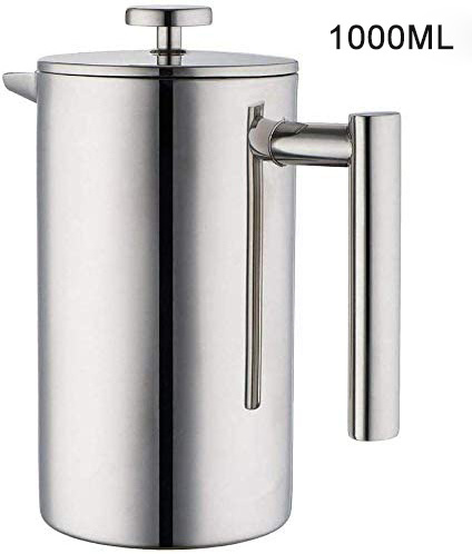 1L / 32 OZ   French Press  Stainless Steel Double Wall 18/8  Coffee Press And Tea Maker