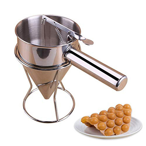 Custom  Batter Funnel Dispenser With Stand Stainless Steel Baking Pancake Batter Dispenser Takoyaki Batter Dispenser