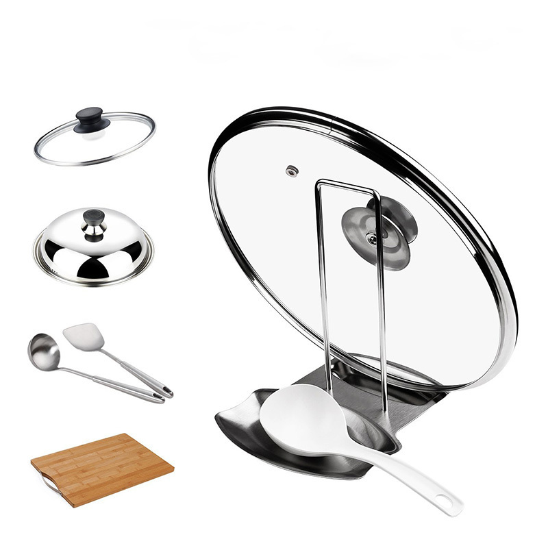 Stainless Steel 304 Kitchen Utensils Spoon Holder Rest  and Pot Lid Holder