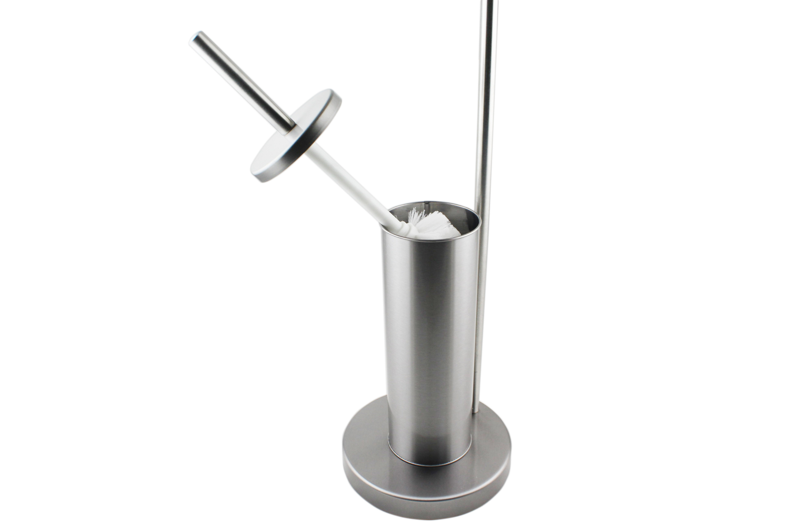 Stainless Steel Toilet Brush Holder Free Standing Floor Stand Toilet Brush And Paper Holder Set