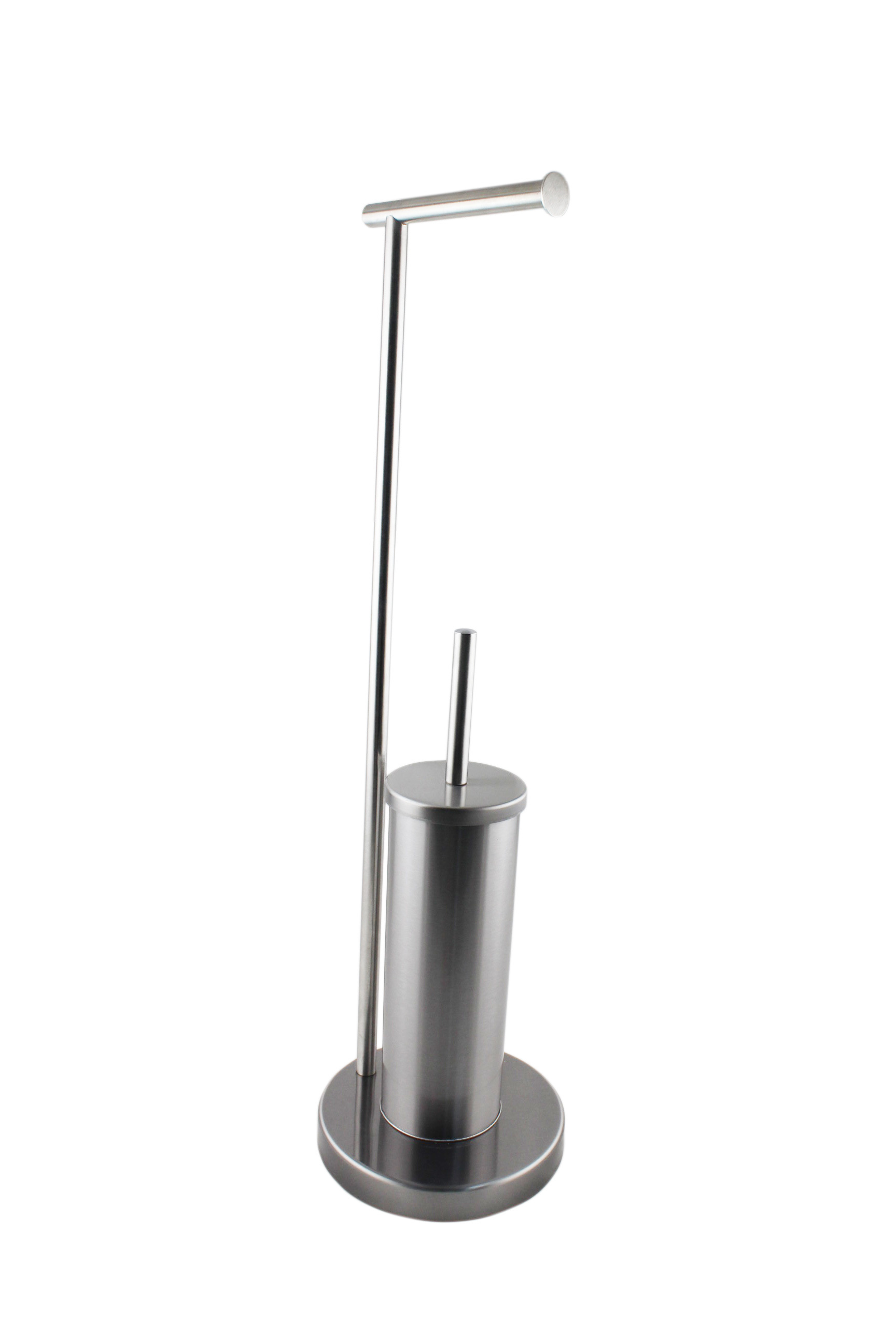 Stainless Steel Toilet Brush Holder Free Standing Floor Stand Toilet Brush And Paper Holder Set