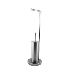 Stainless Steel Toilet Brush Holder Free Standing Floor Stand Toilet Brush And Paper Holder Set