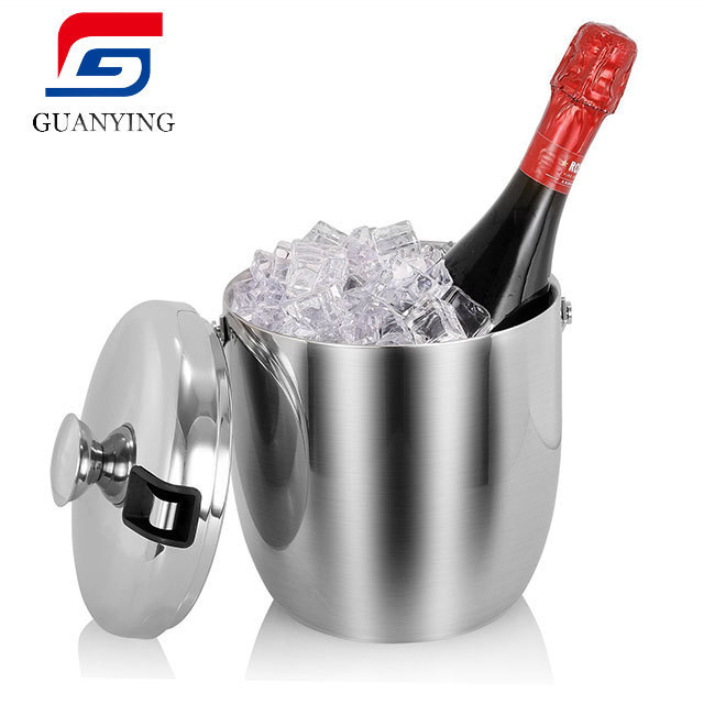 3L round copper ice bucket holder stainless steel champagne ice bucket