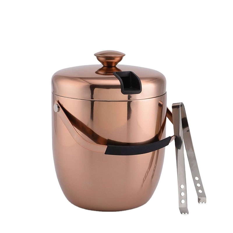 3L round copper ice bucket holder stainless steel champagne ice bucket