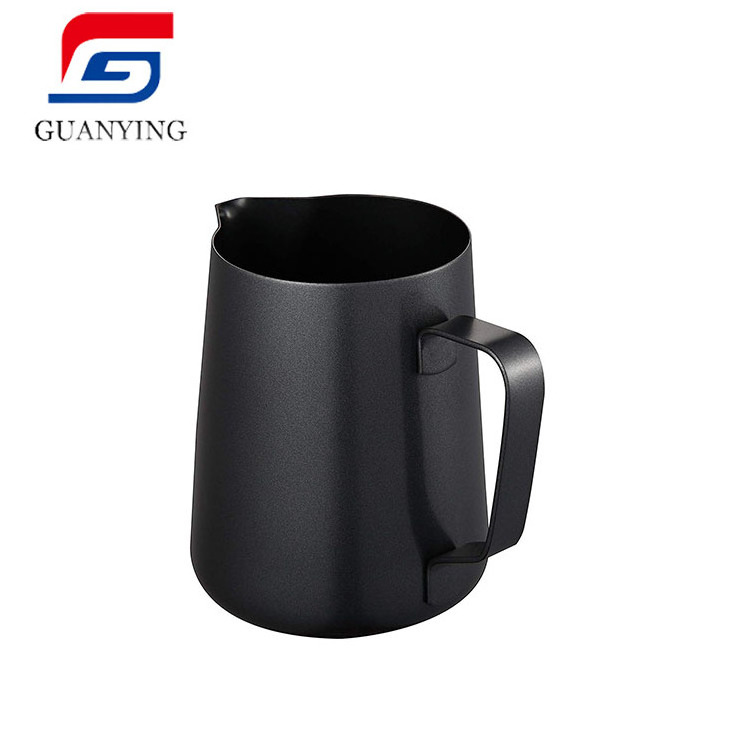 coffee milk frother cup barista coffee milk  pitcher stainless steel milk jug black