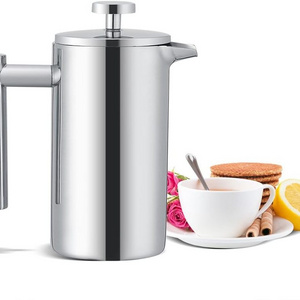 Rust-Free multi-screen system 34 oz coffee/tea maker french press double wall stainless steel french press