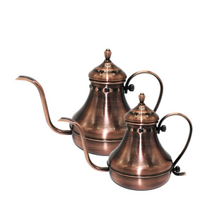 Electroplated Bronze pour over turkish copper coffee pot 304 electric kettle stainless steel coffee drip kettle copper