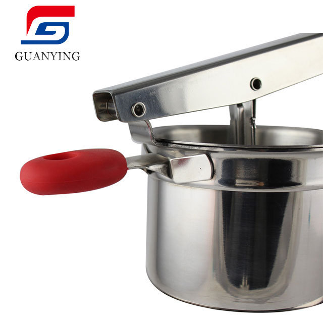 With premium silicone heavy duty non-slip hand potato masher stainless steel potato press potatoes ricer