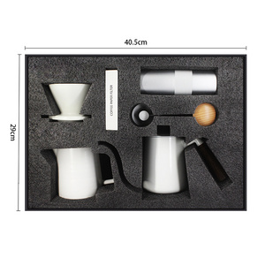 Glass Filter Coffee Drip Gift Set travel Bag Gooseneck Kettle Manual Coffee Grinder Pour Over Coffee Maker Set