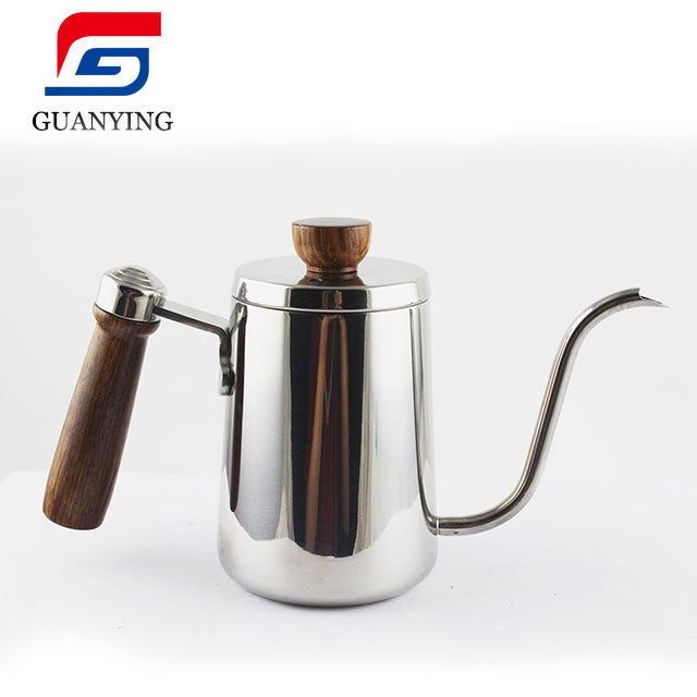 Wooden Handle Camping Coffee Percolator Stainless Steel Camping Tea Coffee serving  Pot coffee kettle