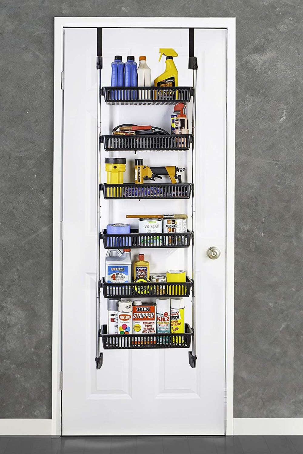 Modern Six Shelvers Over The Door Shoes Sundries Hanging Bathroom Organizer Shower Rack Storage Shelf With Hook