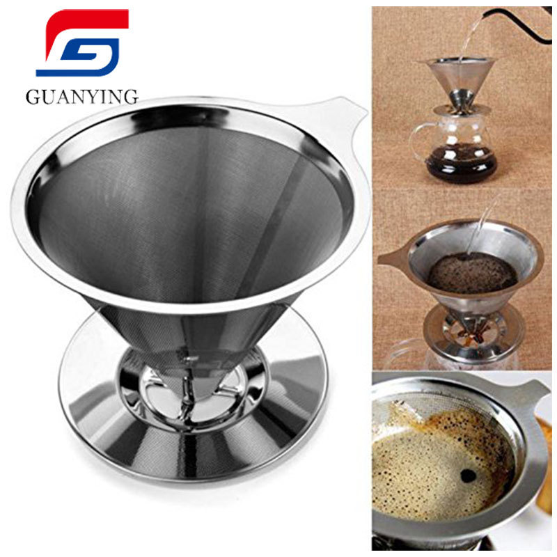 Pour Over Coffee Maker with Cup Stand Premium quality Stainless Steel Reusable Drip Cone Coffee Filter