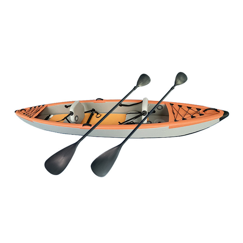 High Quality 2-Person PVC Inflatable Kayak Portable Drop Stitch Fishing Boat with Rowing Paddle for Drifting Outdoor Activity