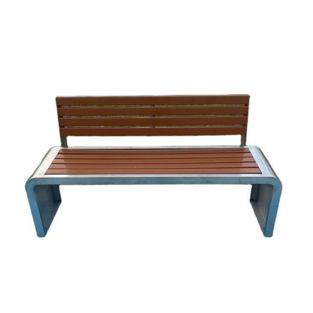 Outdoor Furniture Customized Wooden Bench Waterproof Modern Garden Seats Public Waiting Park Bench With Strap back