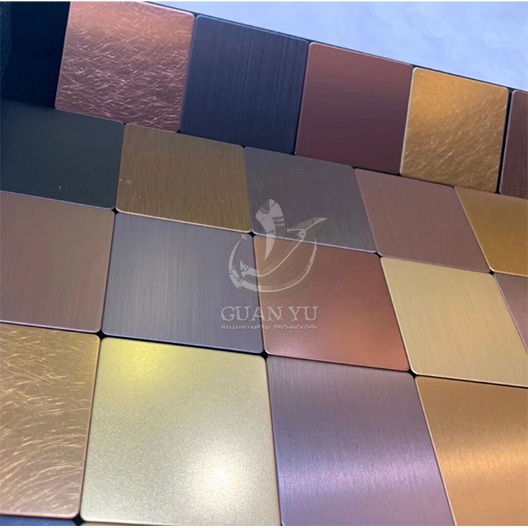 high quality 201 304 316  410 mirror gold stainless steel sheet water ripple