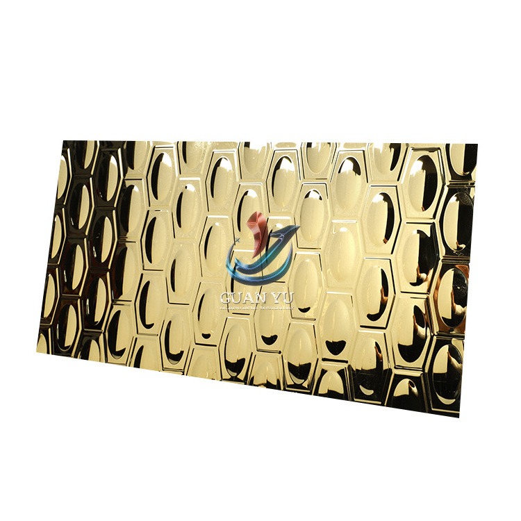 high quality 201 304 316  410 mirror gold stainless steel sheet water ripple