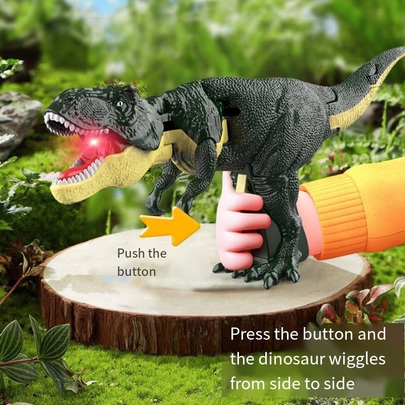 Manufacturer's Hot Selling Press Creative Fun Toy Swinging Sound Effect Tyrannosaurus Rex Dinosaur Toy Children's New Toy Gun