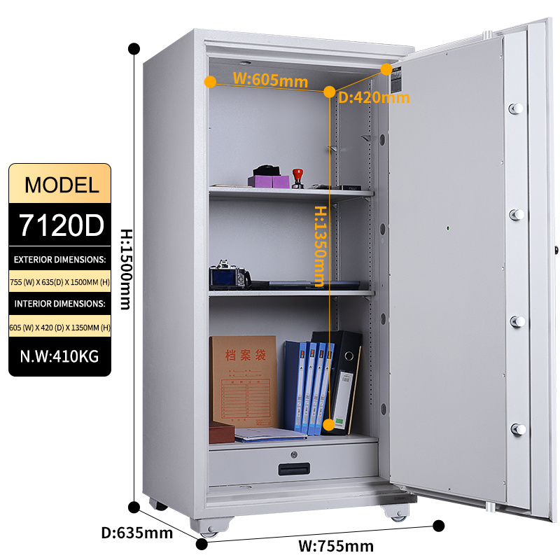 7120D Large Fireproof Safe For Money Business Metal Safe Box With Codel Lock and Double Keys