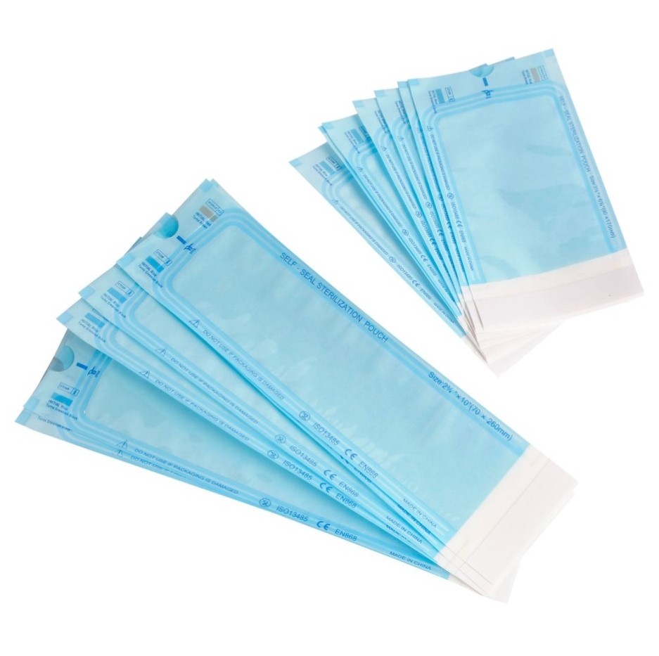 135mmx260mm Dental medical heat flat self sealing sterilization bag sterilizing pouch