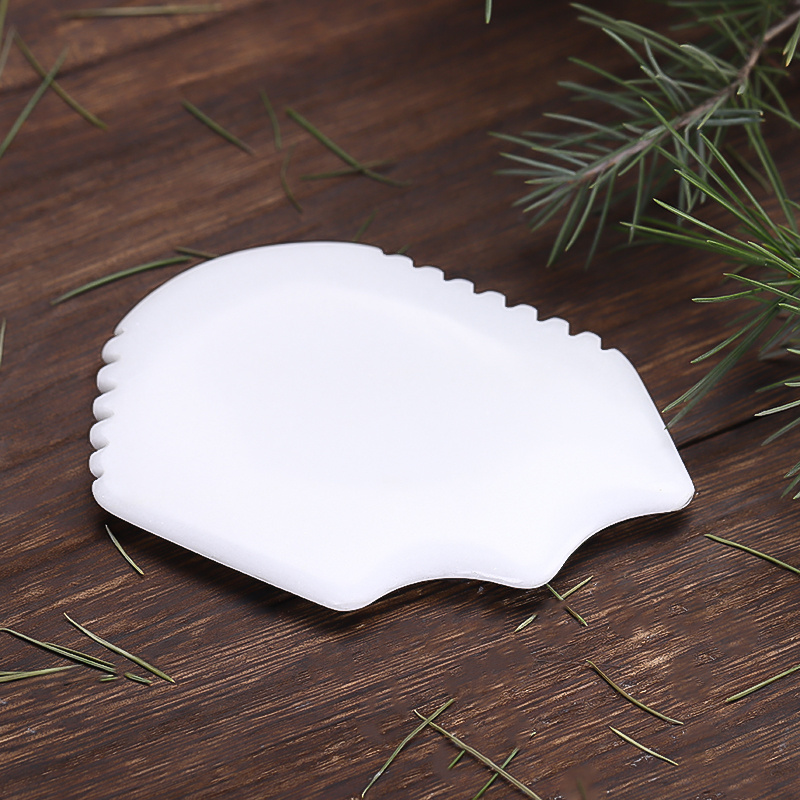 Best price natural White Jade GUA SHA Custom Anti Aging slimming facial massage two teeth comb Natural White Jade guasha